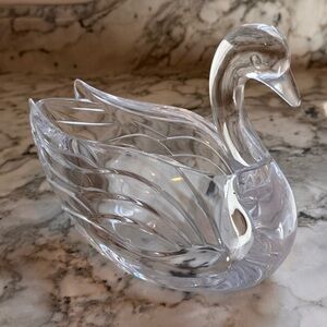 Swan Figurine Plastic Clear Acrylic